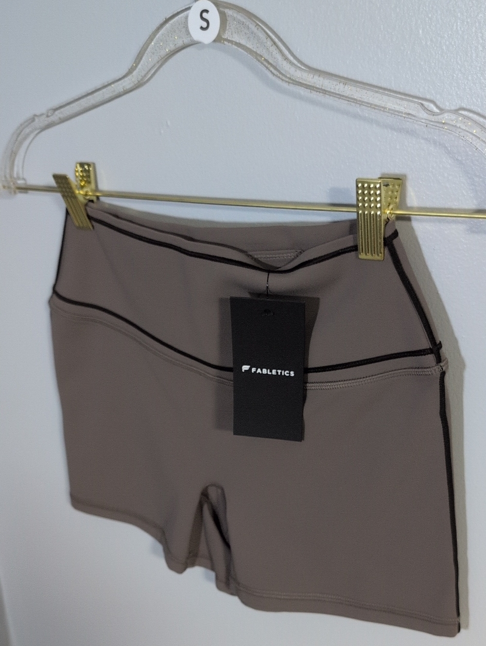 Fabletics Women's Taupe High-Waist Active Shorts 3"